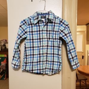 Boys Oshkosh B' Gosh blue striped button down shirt size 8 in great condition